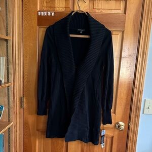 Elegant Black Shawl Collar Cardigan